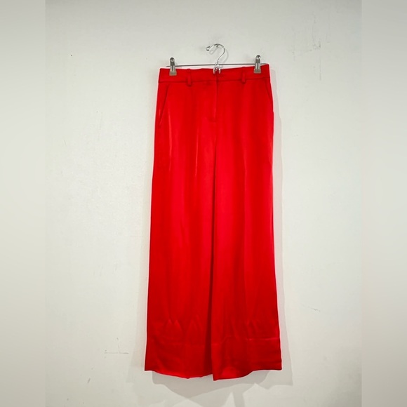 J crew wide-leg/palazzo/orange satin-effect trousers, size 0 NWT - Picture 1 of 8